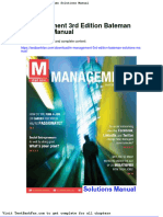Dwnload Full M Management 3rd Edition Bateman Solutions Manual PDF