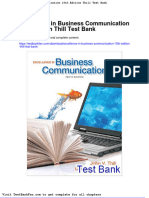 Dwnload Full Excellence in Business Communication 10th Edition Thill Test Bank PDF
