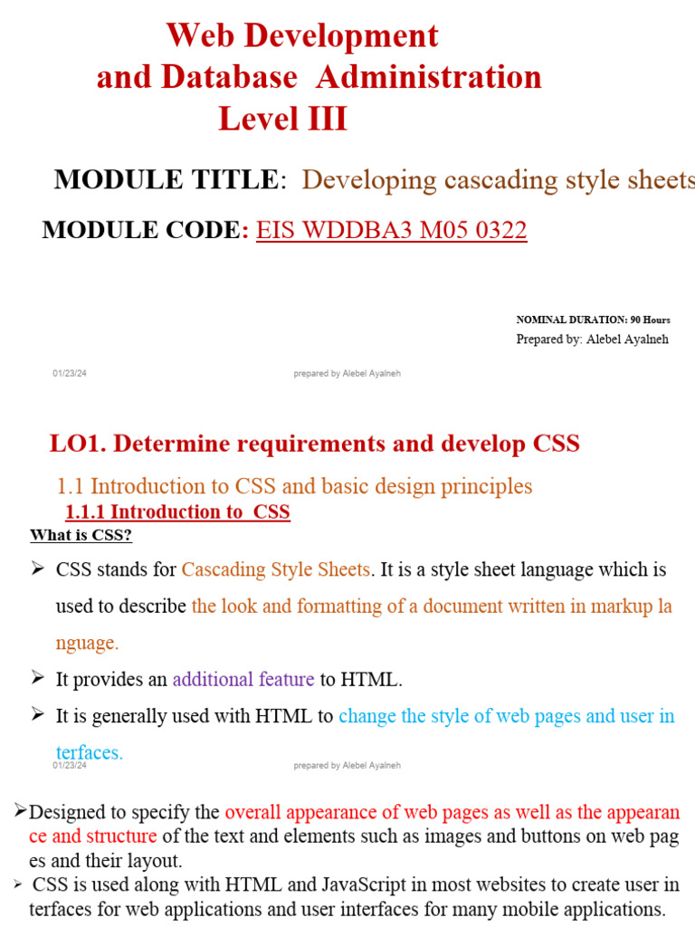 CSS for Web Development Students | PDF | Html | Html Element