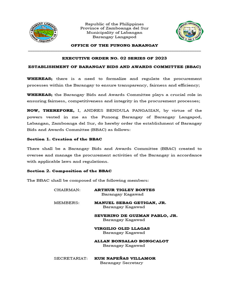 BIDS and AWARD COMMITTEE PDF Governance Government