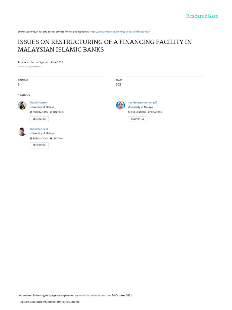 Issues in Malaysian Islamic Bank Financing | PDF | Islamic Banking And ...