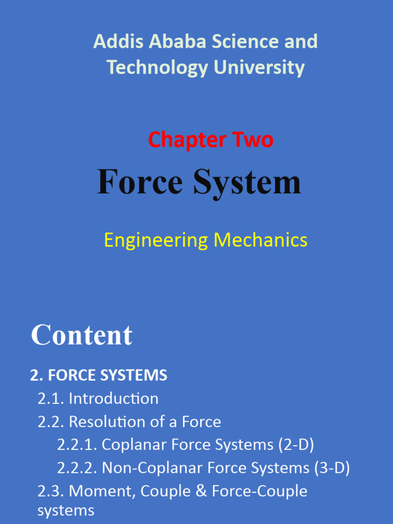 Understanding Force Systems in Mechanics | PDF | Euclidean Vector | Torque