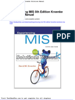 Dwnload Full Experiencing Mis 5th Edition Kroenke Solutions Manual PDF