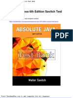 Dwnload Full Absolute Java 6th Edition Savitch Test Bank PDF