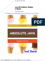 Dwnload Full Absolute Java 5th Edition Walter Savitch Test Bank PDF