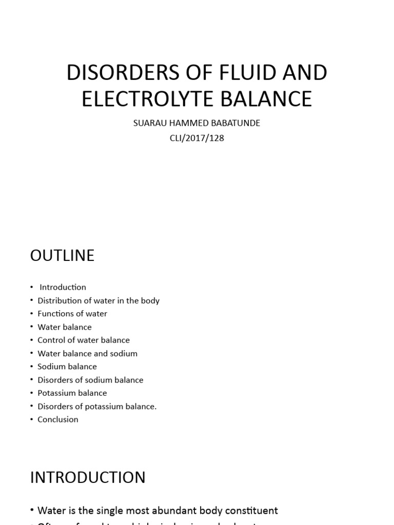 Disorders of Fluid and Electrolyte Balance | PDF | Organ (Anatomy) | Kidney