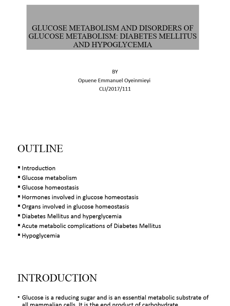 Glucose Metabolism + Opuene | PDF | Hypoglycemia | Hyperglycemia