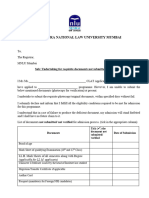 Undertaking Regarding Non Submission of Documents