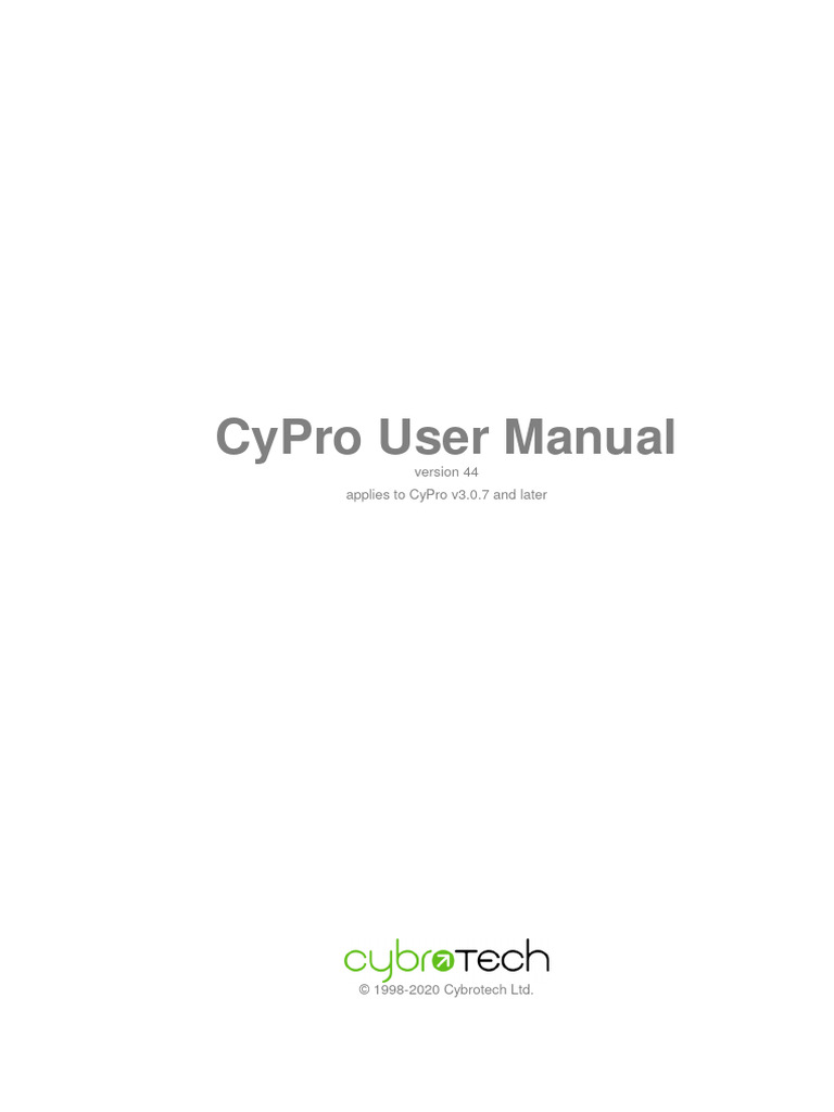 CyPro User Manual v44 | PDF | Computer Program | Programming