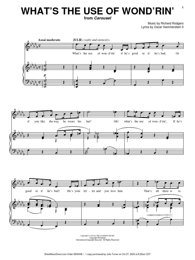 Whats the use of wondrin sheet music pdf broadway theatre musical