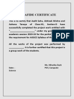 Bonafide Certificate: Ms. Niharika Dash Date: - PGT, Computer Science