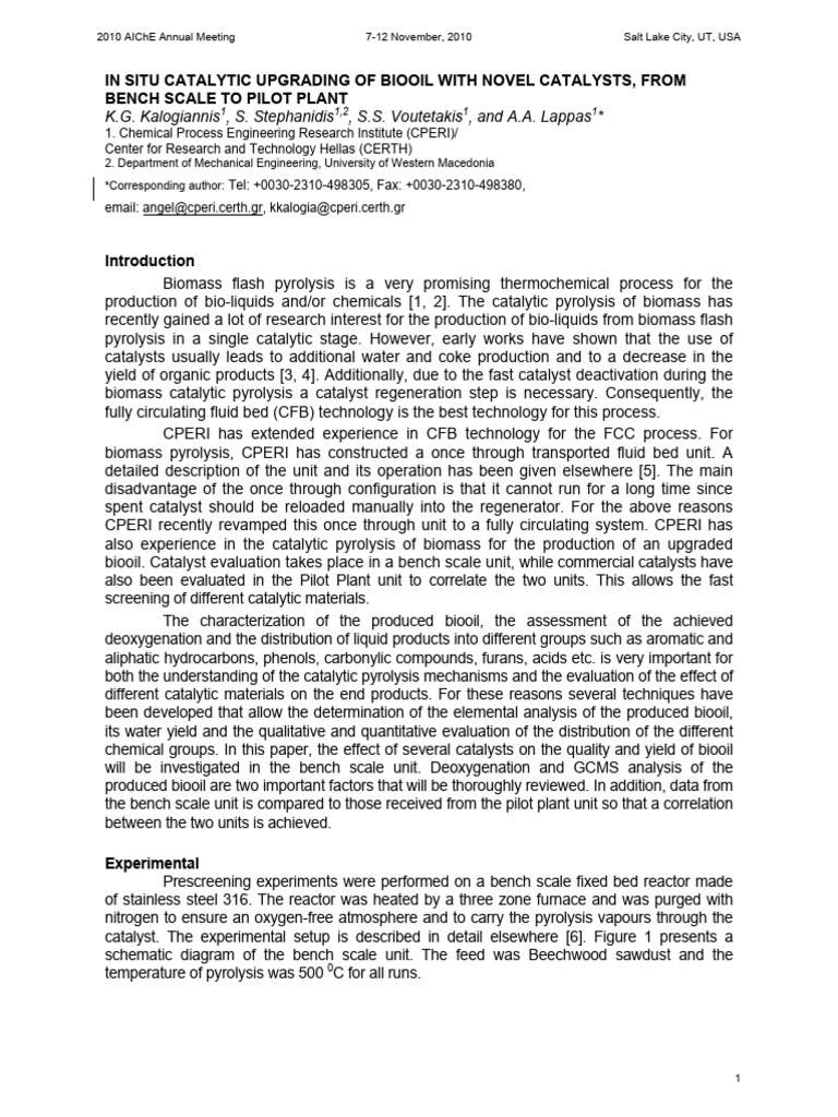2010 conf aiche in situ catalytic upgrading of biooil with novel and