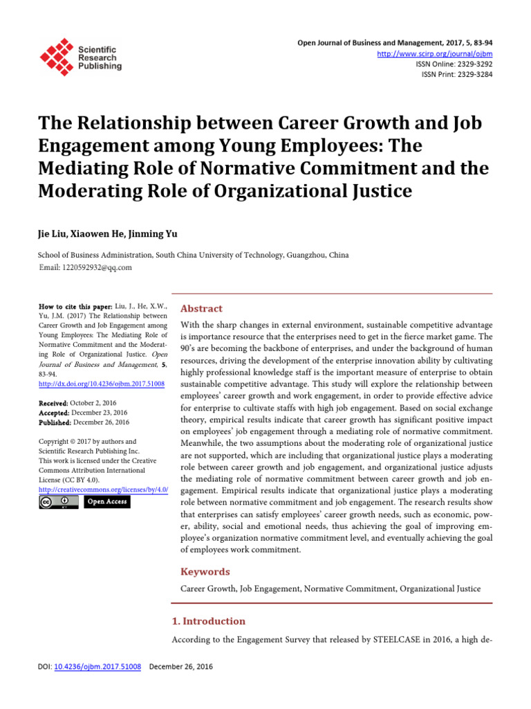 The Relationship Between Career Growth And Job Eng Pdf Employment