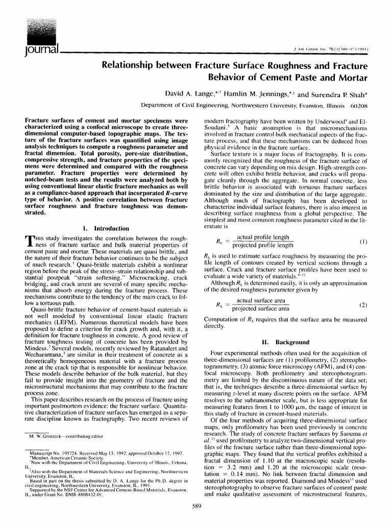 Relationship Between Fracture Surface Roughness and Fracture Behavior