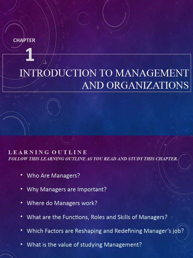Chap-01 Management and Organizations | PDF | Skill | Cognitive Science