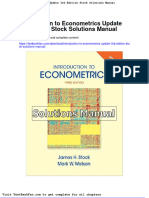 Dwnload full Introduction to Econometrics Update 3rd Edition Stock Solutions Manual pdf