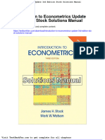 Dwnload Full Introduction To Econometrics Update 3rd Edition Stock Solutions Manual PDF