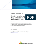Microsoft Dynamics AX 2012, 2009, and 4.0 SP2 White Paper: Country-Specific Update For Italy - Increase in The Standard VAT Rate