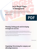 Introduction To Burger King's Functions of Management: by Rajat Chaudhary