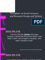 02 - Disciplines in Social Sciences and Research Design and