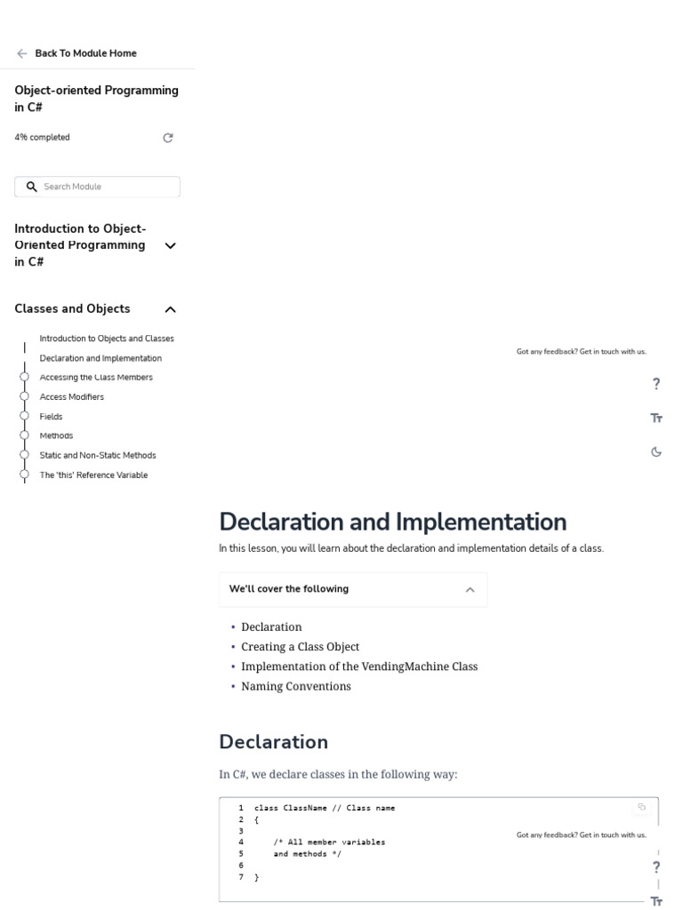 Object Declaration In C