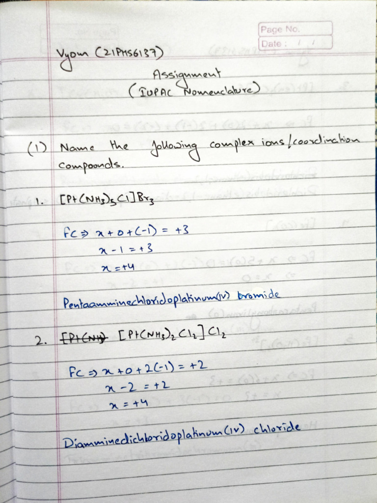 Coordination Compounds Nomenclature Pdf