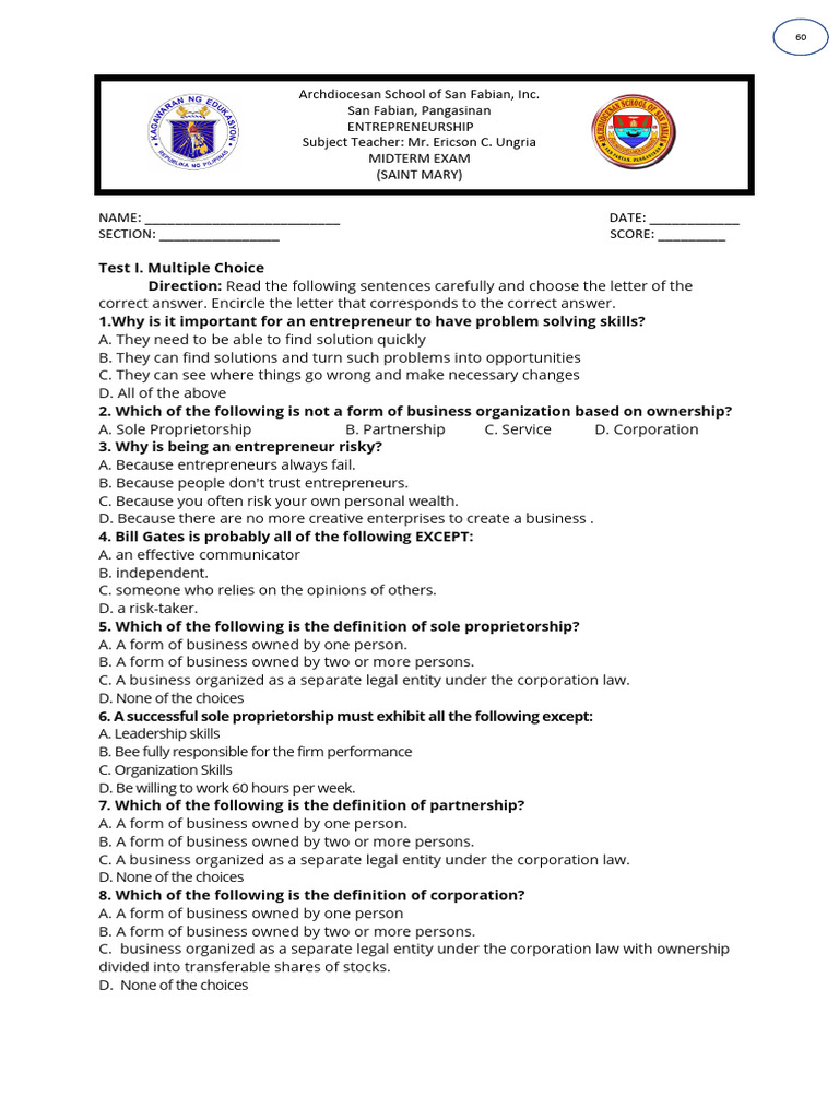 Midterm Exam Entrep | PDF | Brand | Marketing