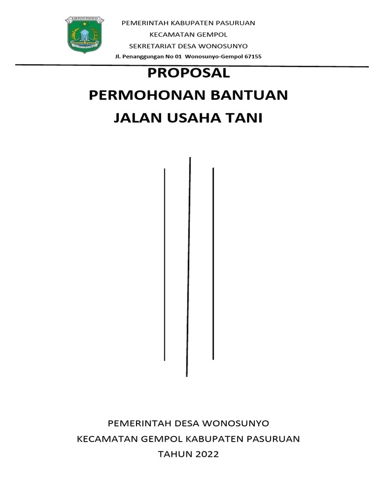 Proposal Bantuan Jalan Usaha Tani 2024 | PDF