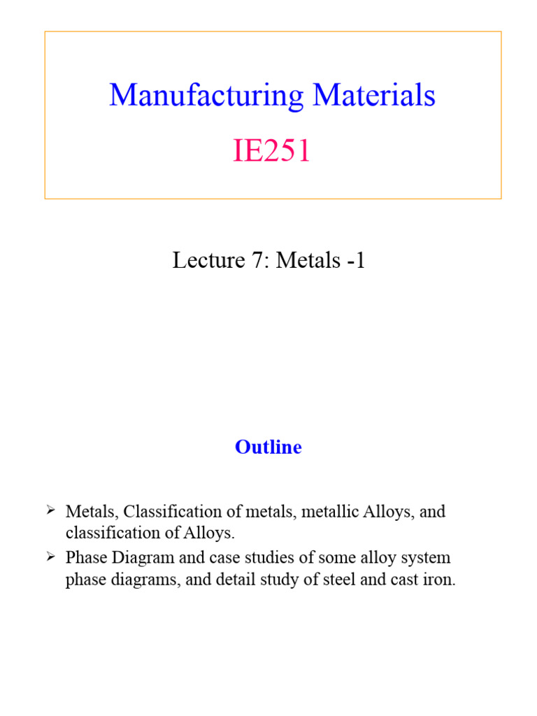 Metals and Alloys: Properties and Diagrams | PDF | Steel | Alloy