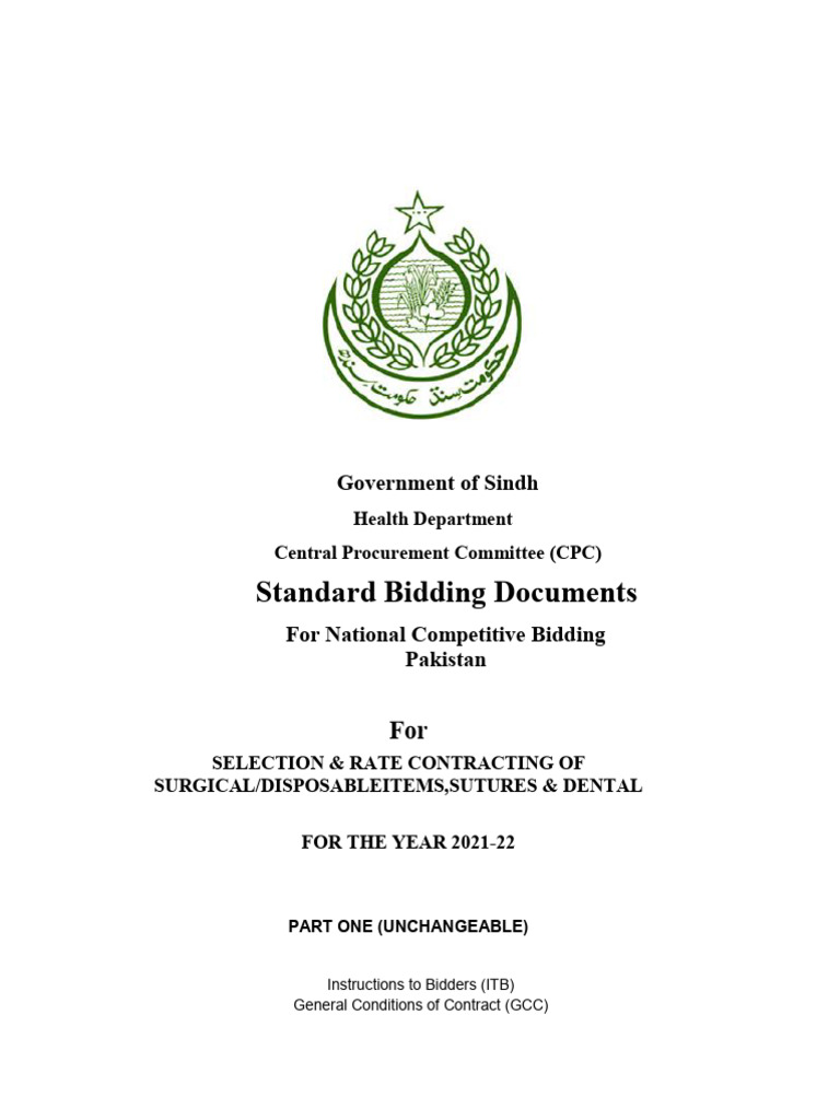 Surgical Items Bidding Guidelines 2021-22 | PDF | Procurement ...