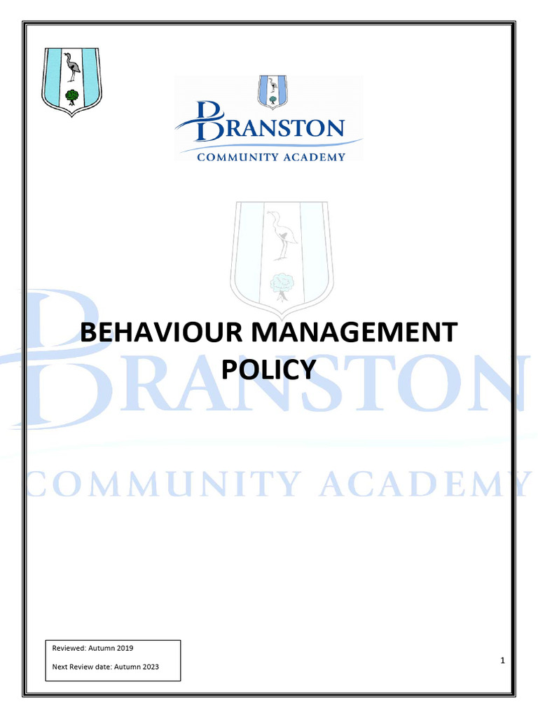 Behaviour Policy | PDF | Bullying | Teachers