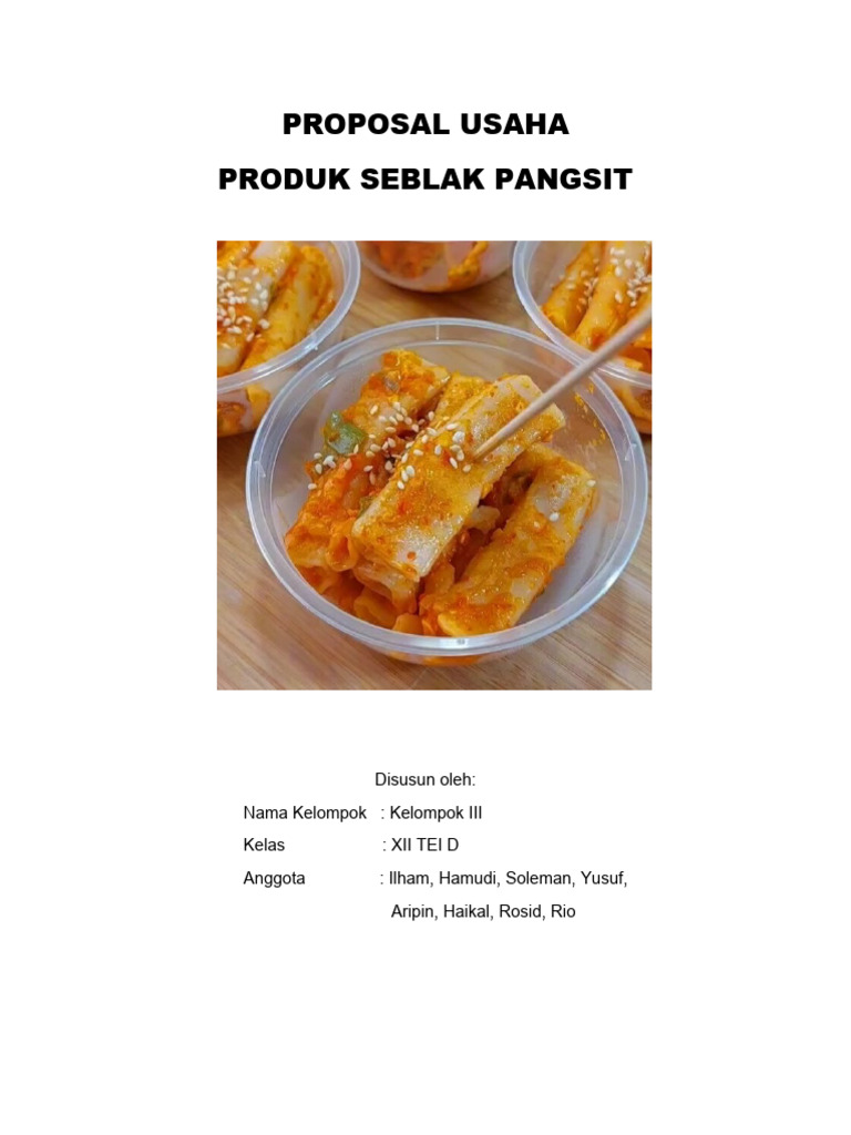 Proposal Usaha Seblak Pangsit 5000 | PDF