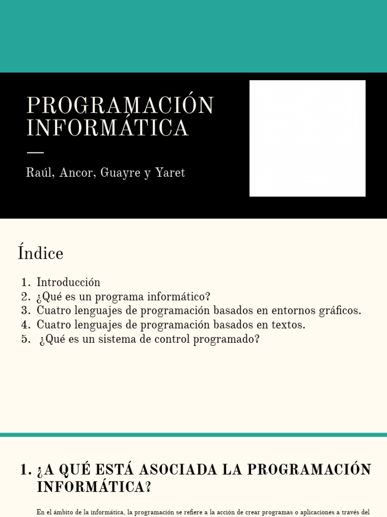 Programación Informática | PDF | Programación | Programa de computadora