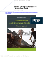 Dwnload Full Adolescence and Emerging Adulthood 5th Edition Arnett Test Bank PDF