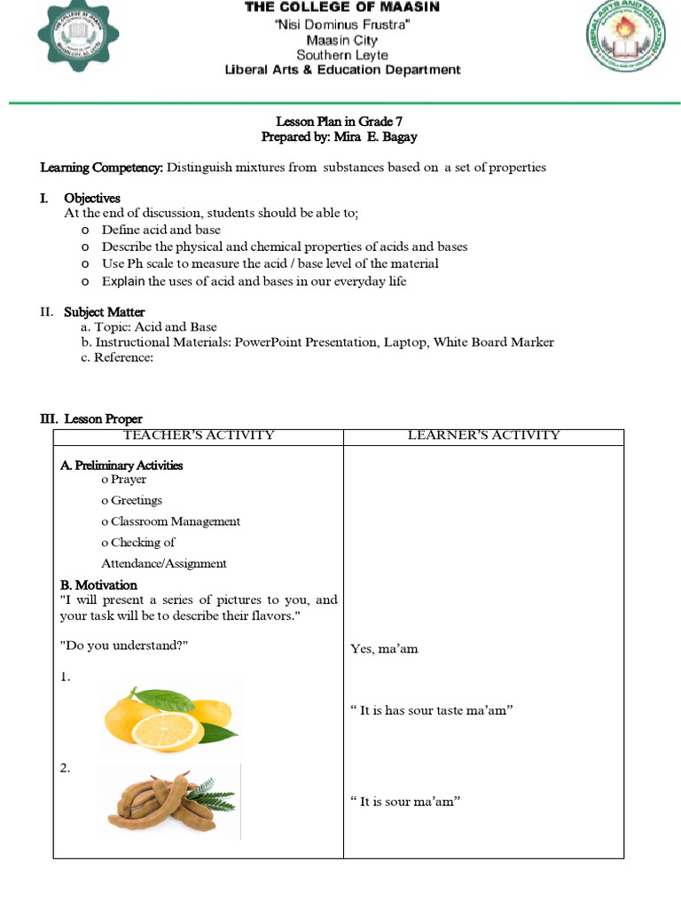 Understanding Acids and Bases in Grade 7 | PDF | Acid | Ph