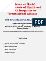 Evidence On Social Determinants of Health and Health Inequities in Albania