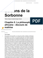 Théorie Critique Et Modernité Négro-Africaine - Chapitre II. La Philosophie Africaine - Discours de Maitrise - Éditions de La Sorbonne