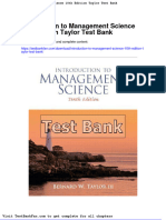 Dwnload Full Introduction To Management Science 10th Edition Taylor Test Bank PDF