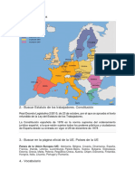 1.-Mapa de Europa: Países de La Unión Europea (UE) : Alemania, Bélgica, Croacia, Dinamarca, España