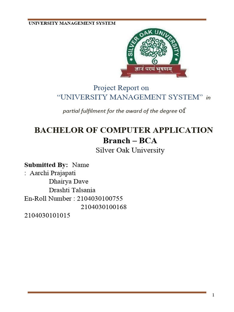 University Management System Project Report | PDF | Relational Database ...