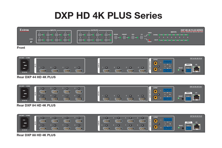 Extron DXP HD 4K Plus Series Overview | PDF | Storage Media | Audio ...