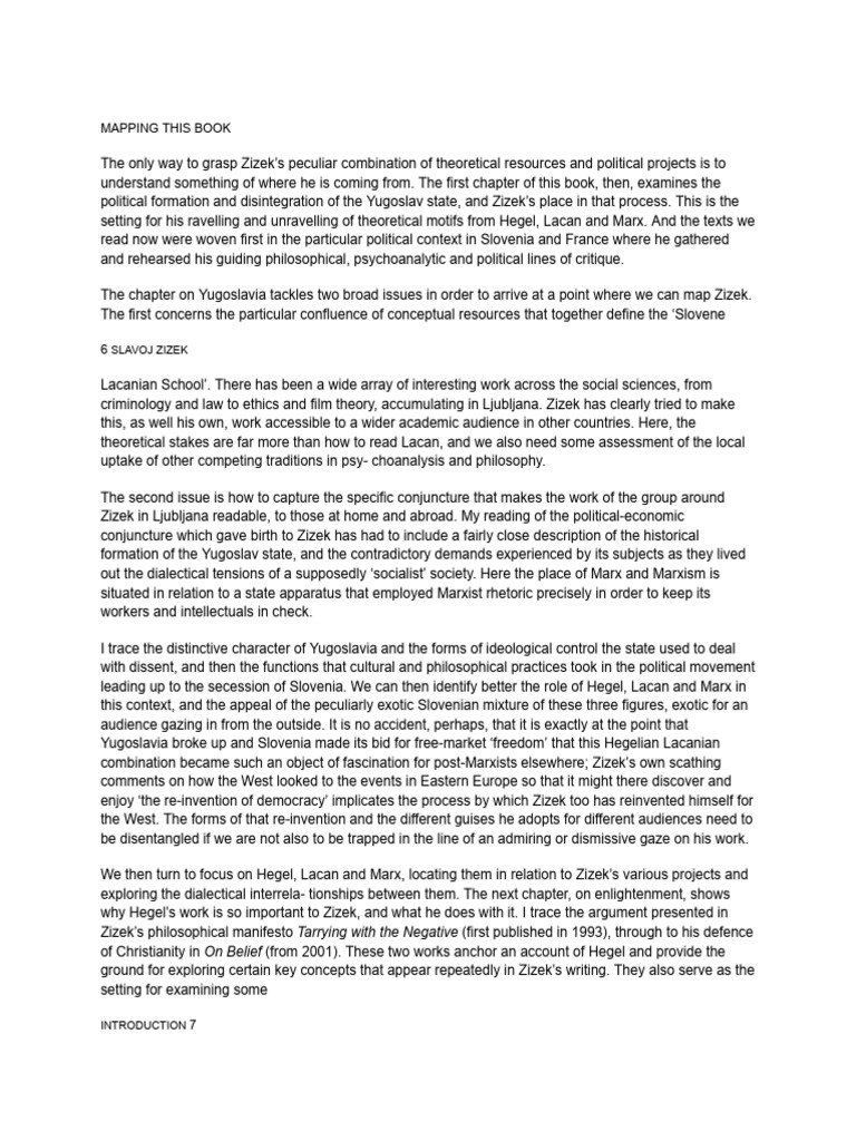 Mapping This Book Slavoj Zizek PDF Slavoj Žižek Philosophical