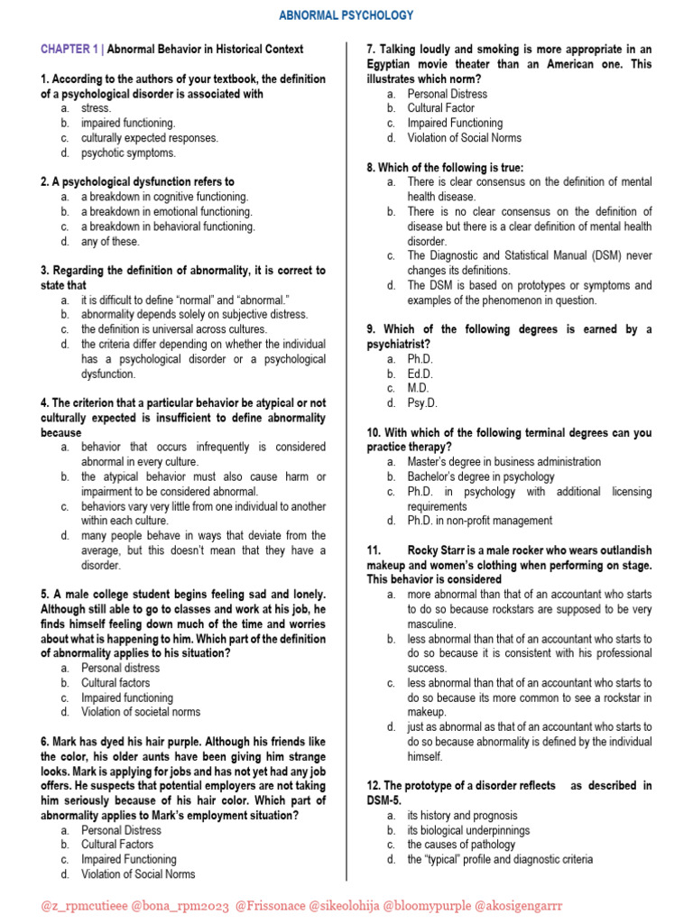 Ab Psy Test Bank | PDF | Id | Psychoanalysis