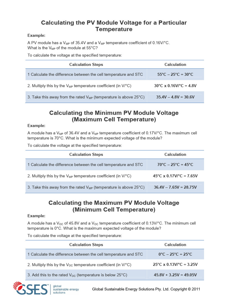 Calculating Module Voltages | PDF | Power Inverter | Solar Panel