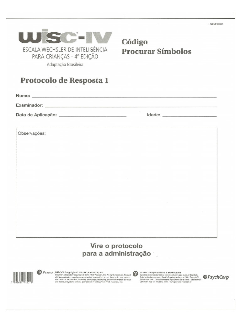 Wisc (Códigos e Procurar Simbolos) | PDF
