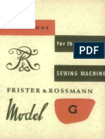 Frister + Rossman Model G Sewing Machine Instruction Manual