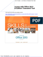 Dwnload Full Skills For Success With Office 2013 Volume 1 1st Edition Townsend Test Bank PDF