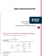 Aromatic - Aliphatic Compounds (Arenes) : Dr. Ayad MR Raauf 1 Semester College of Pharmacy, Al-Farahidi University