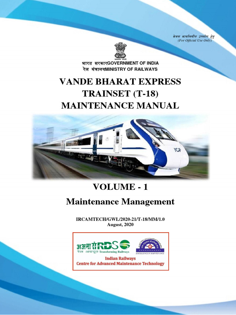 VANDE BHARAT EXPRESS MAINTENANCE MANUAL PDF IN HINDI visual data 2