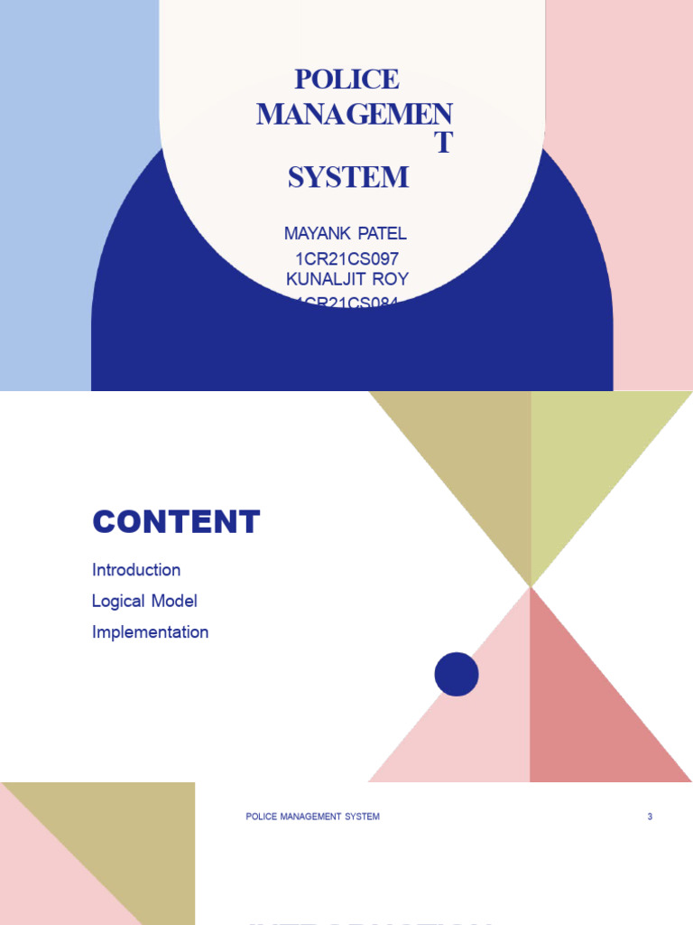 Police Management System Overview | PDF | Databases | Police